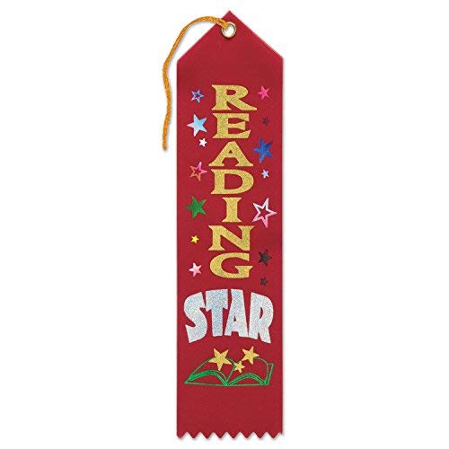 Beistle Reading Star Award Ribbons, 2 by 8-Inch, 6-Pack - Image 2